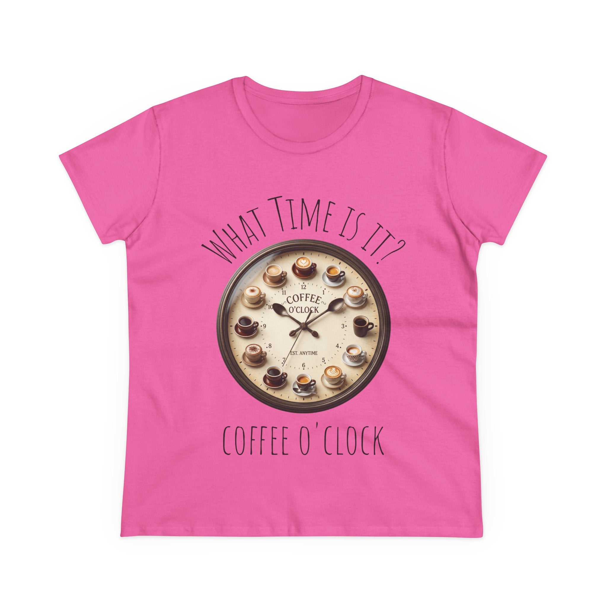 Coffee O'Clock Women's T-Shirt — What Time Is It? Vintage Coffee Cup Clock Tee