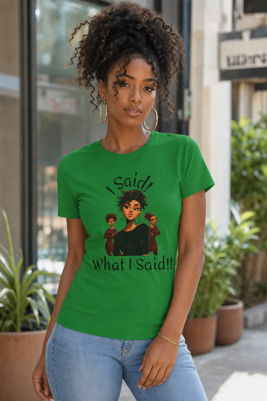 I Said What I Said Tee | Afro Woman Illustration, Sassy Quote Shirt