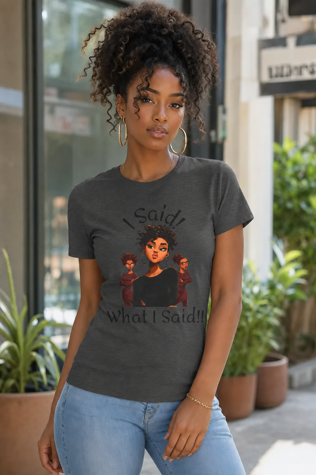 I Said What I Said Tee | Afro Woman Illustration, Sassy Quote Shirt