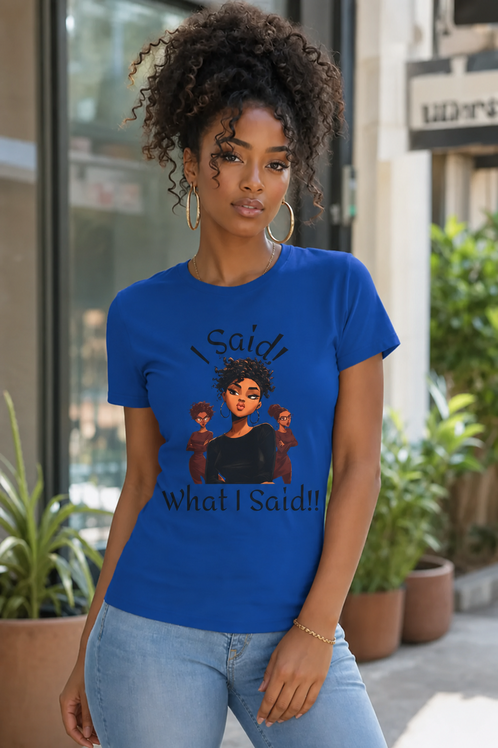 I Said What I Said Tee | Afro Woman Illustration, Sassy Quote Shirt