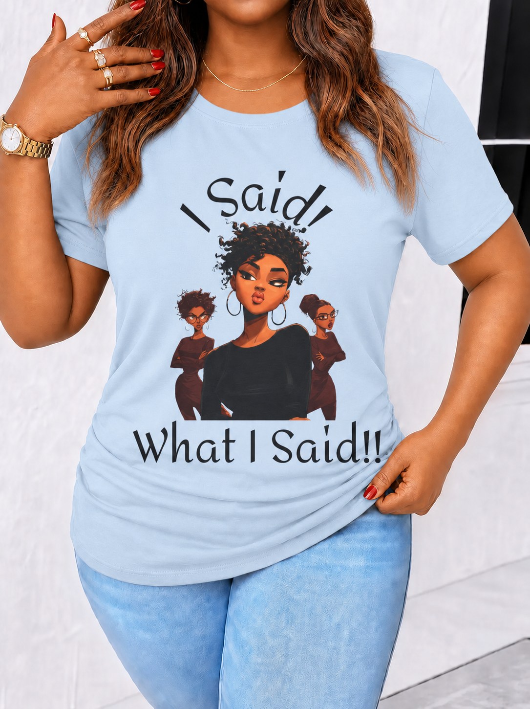 I Said What I Said Tee | Afro Woman Illustration, Sassy Quote Shirt