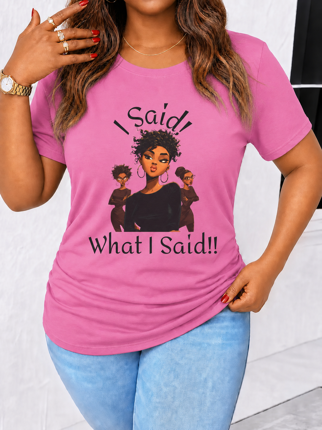 I Said What I Said Tee | Afro Woman Illustration, Sassy Quote Shirt