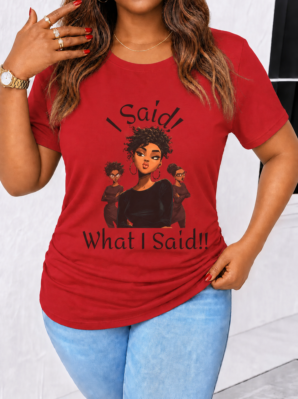 I Said What I Said Tee | Afro Woman Illustration, Sassy Quote Shirt