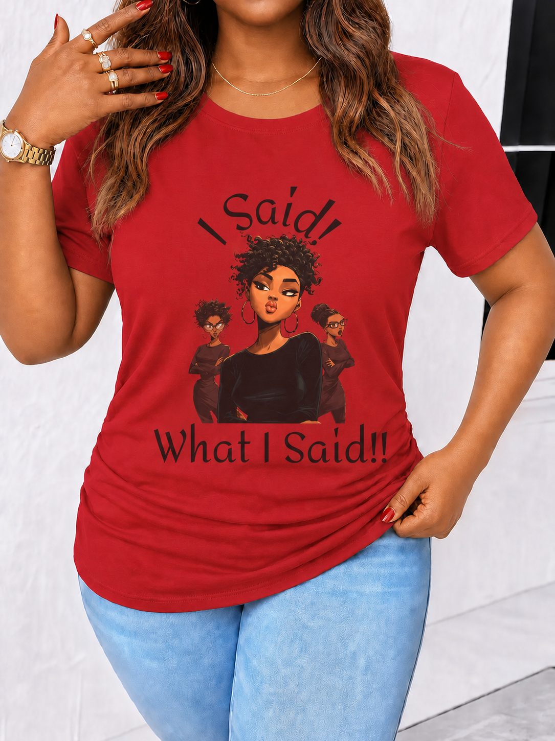 I Said What I Said Tee | Afro Woman Illustration, Sassy Quote Shirt