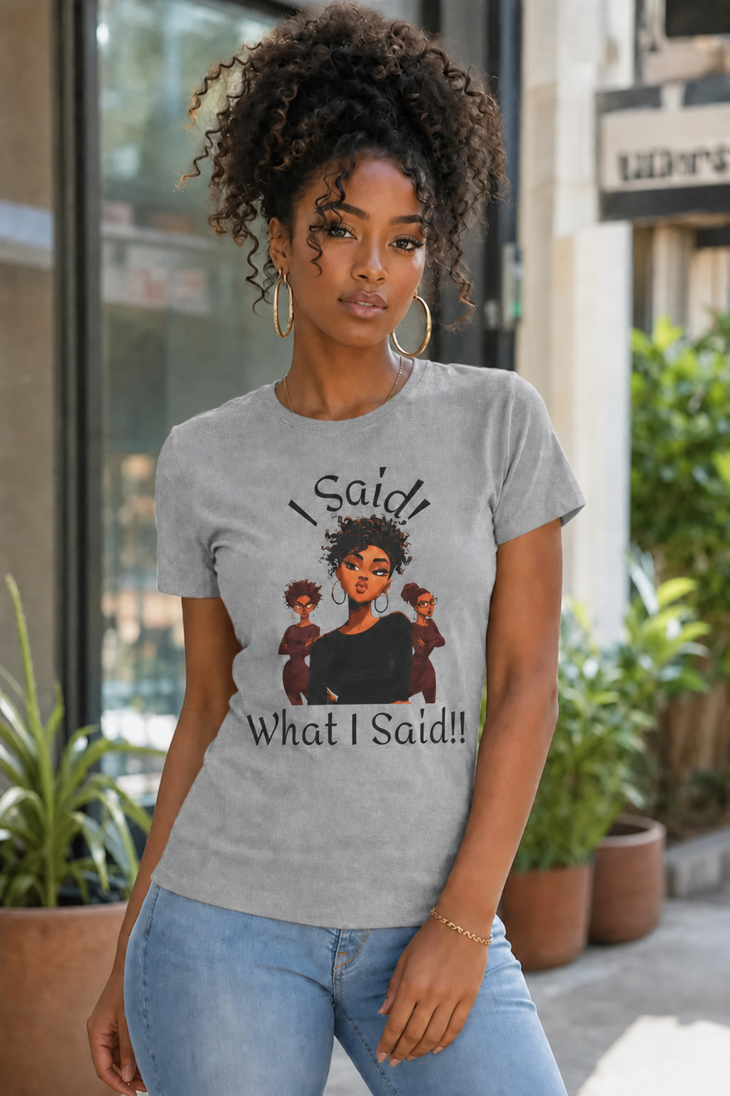 I Said What I Said Tee | Afro Woman Illustration, Sassy Quote Shirt